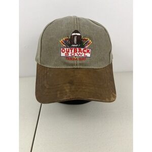 Luna Pier Tampa Bay Outback Bowl Adjustable Hat Leather Bill Olive Brown